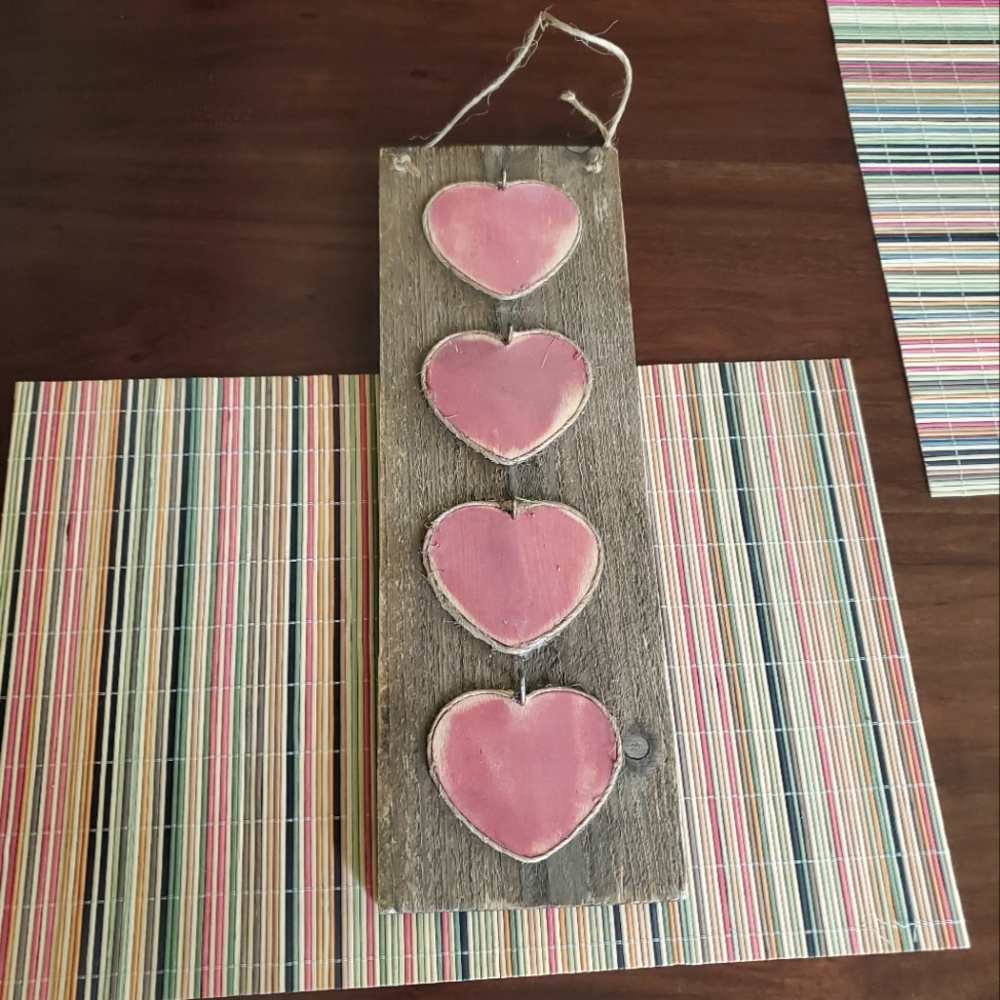 Cute vintage hearts with hooks sign